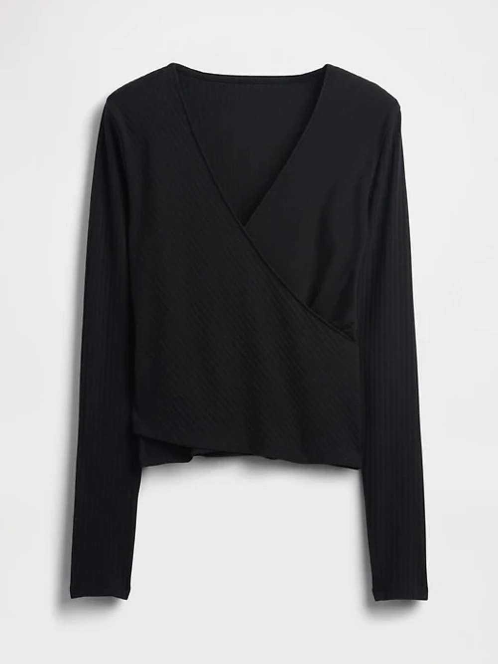 New GAP Black Wrap Long Sleeve Top